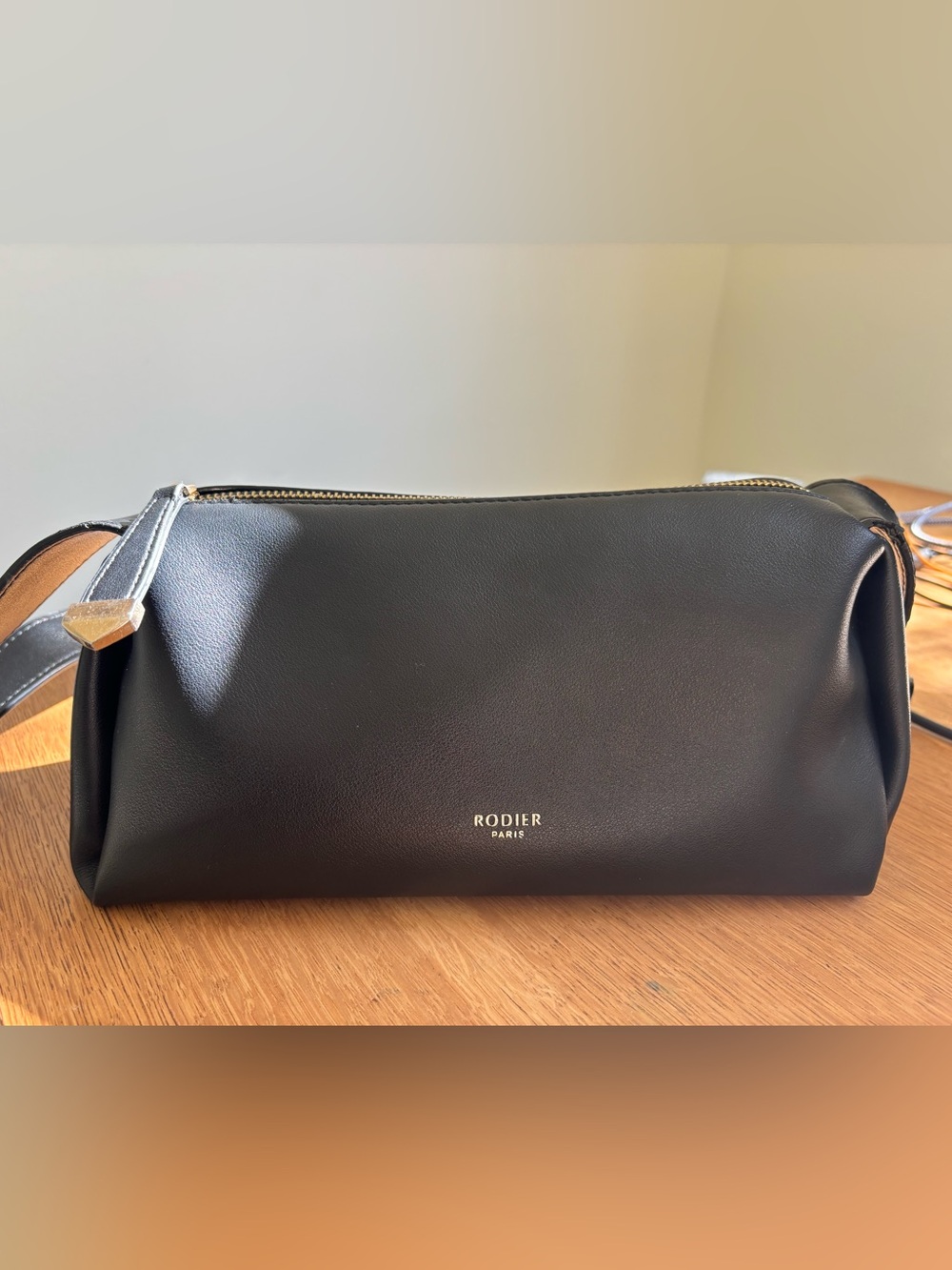 Black leather Rodier Paris bag